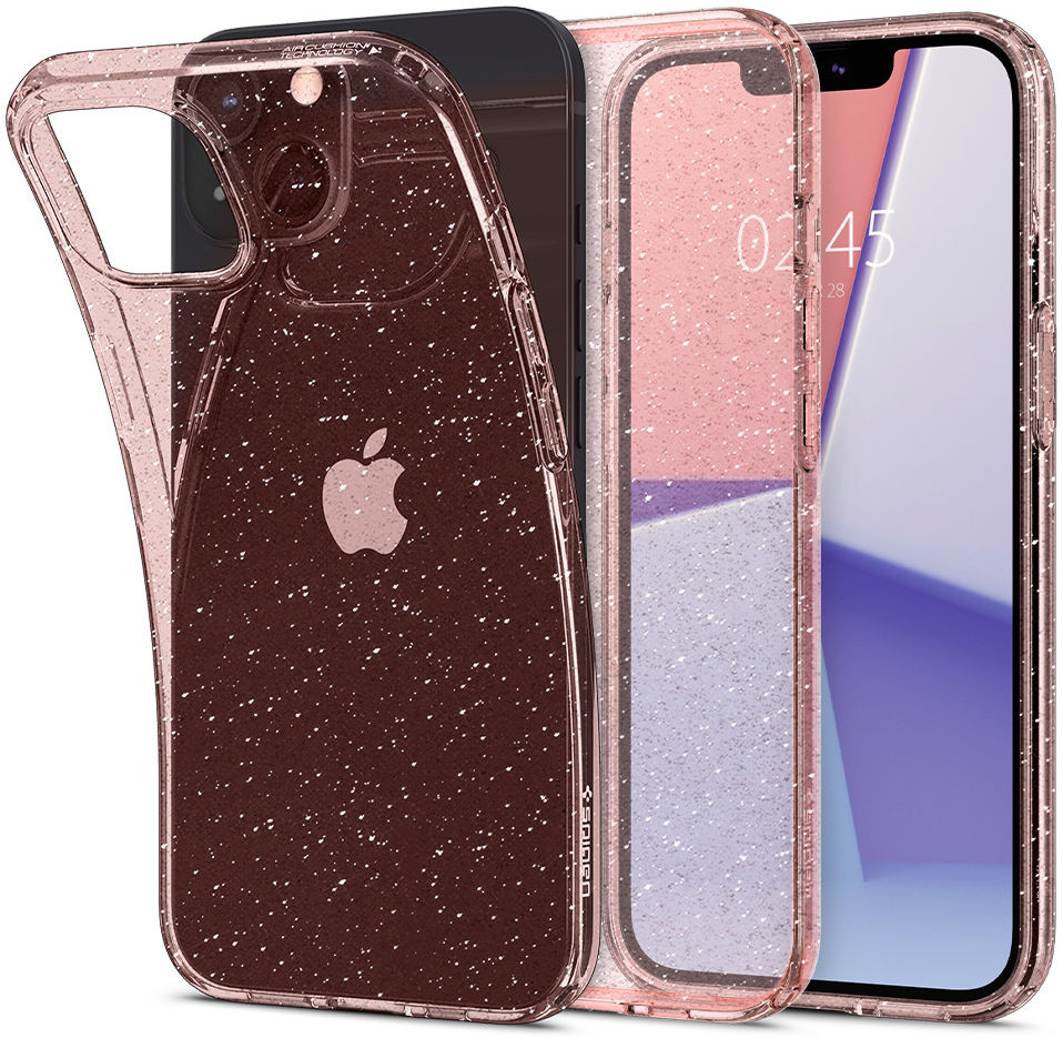 Spigen Liquid Crystal Apple iPhone 13 Mini Hoesje Glitter Roze afbeelding 1