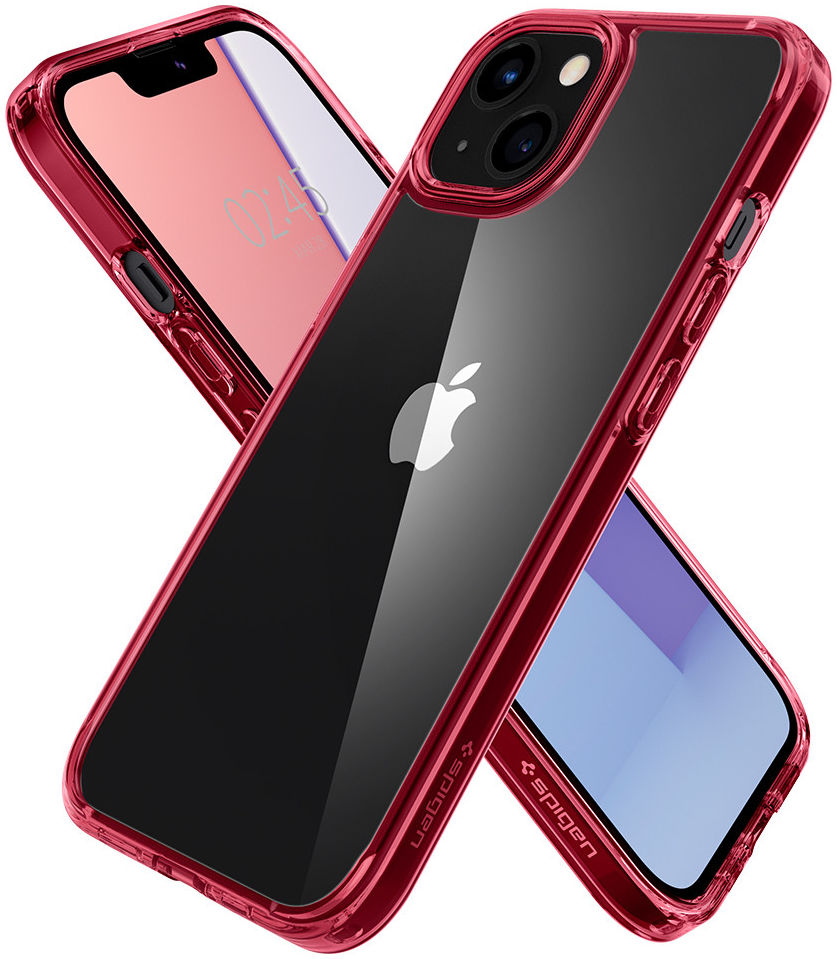 Spigen Ultra Hybrid Apple iPhone 13 Mini Hoesje Transparant/Rood afbeelding 4