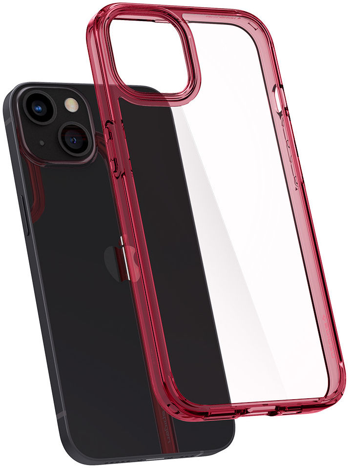 Spigen Ultra Hybrid Apple iPhone 13 Mini Hoesje Transparant/Rood afbeelding 2