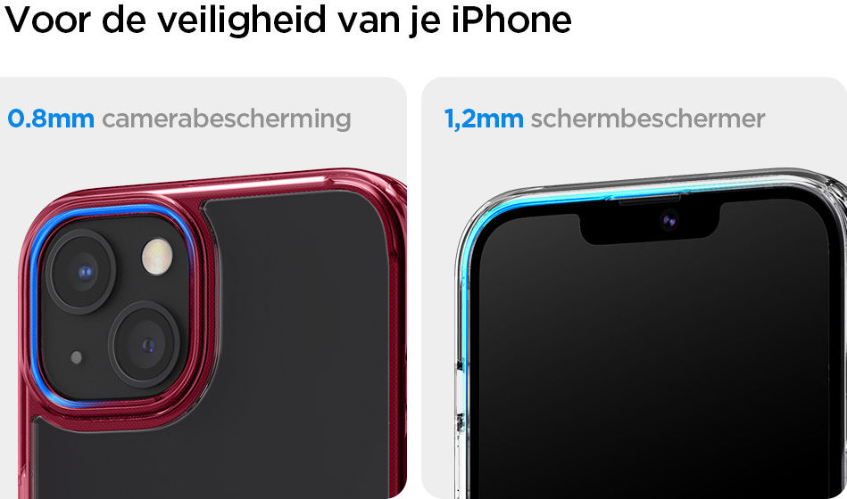 Spigen Ultra Hybrid Apple iPhone 13 Mini Hoesje Transparant/Rood afbeelding 8