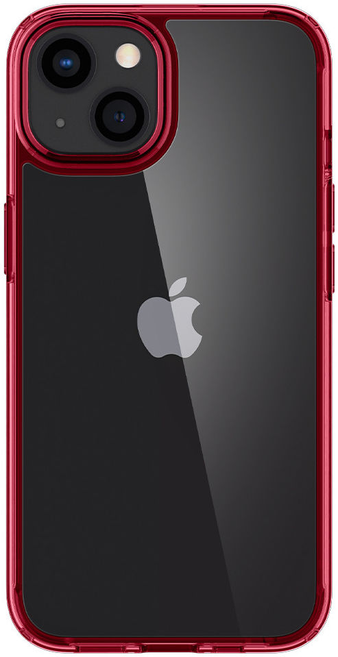 Spigen Ultra Hybrid Apple iPhone 13 Mini Hoesje Transparant/Rood afbeelding 3