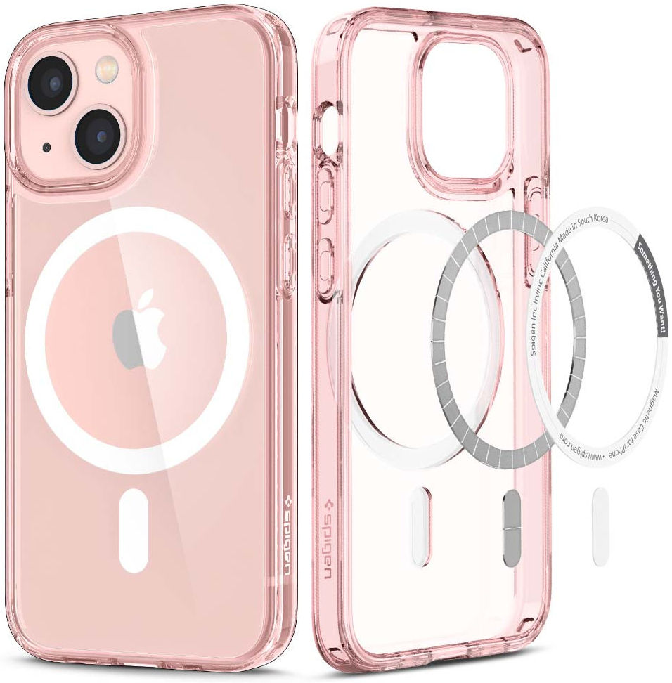 Spigen Ultra Hybrid iPhone 13 Mini Hoesje MagSafe Transparant/Roze