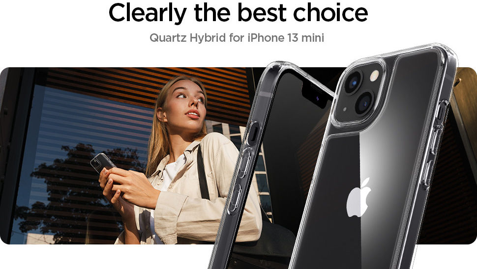 Spigen Quartz Hybrid Apple iPhone 13 Mini Hoesje Transparant afbeelding 8