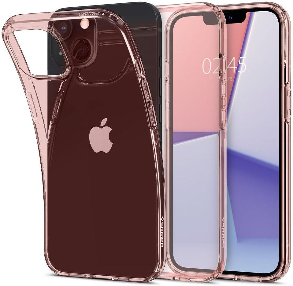 Spigen Crystal Flex Apple iPhone 13 Mini Hoesje Transparant Roze afbeelding 1