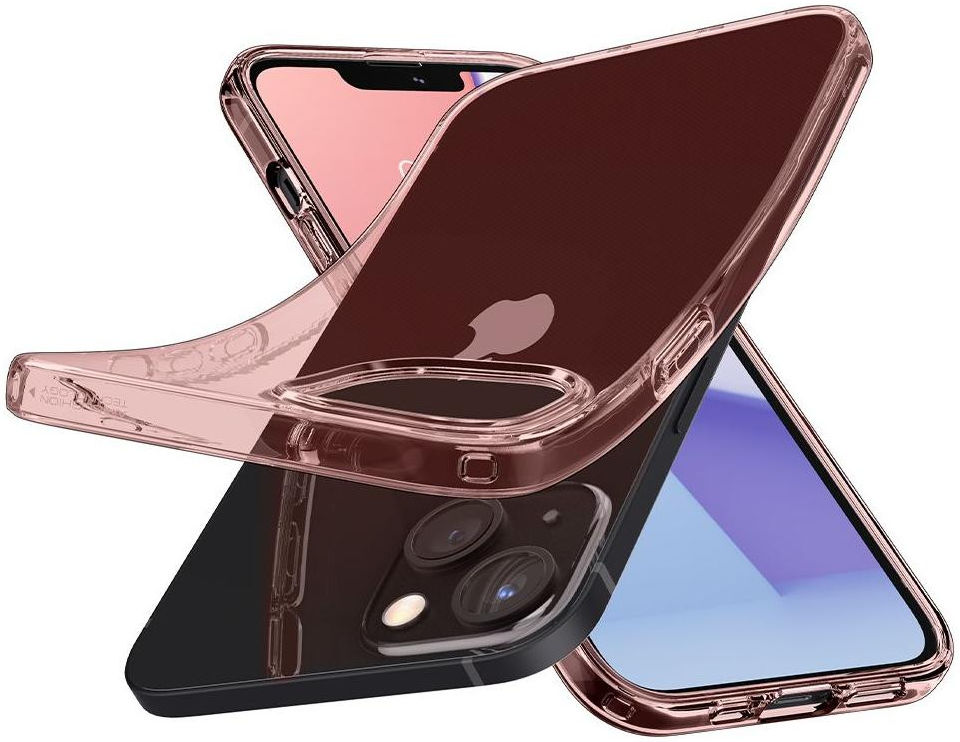 Spigen Crystal Flex Apple iPhone 13 Mini Hoesje Transparant Roze afbeelding 4
