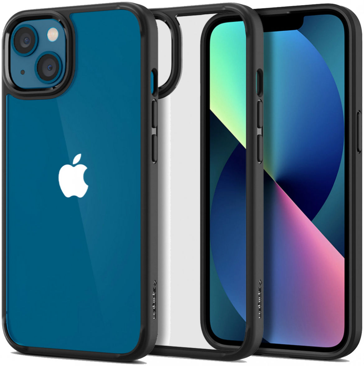 Spigen Crystal Hybrid  Apple iPhone 13 Mini Hoesje Transparant Zwart afbeelding 1