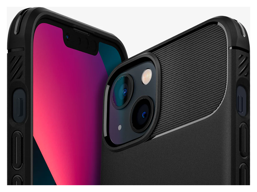 Spigen Rugged Armor Apple iPhone 13 Hoesje Back Cover Zwart afbeelding 3