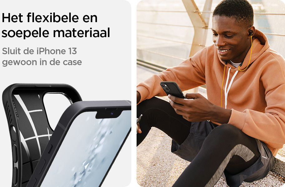 Spigen Liquid Air Apple iPhone 13 Hoesje Flexibele Back Cover Zwart afbeelding 7