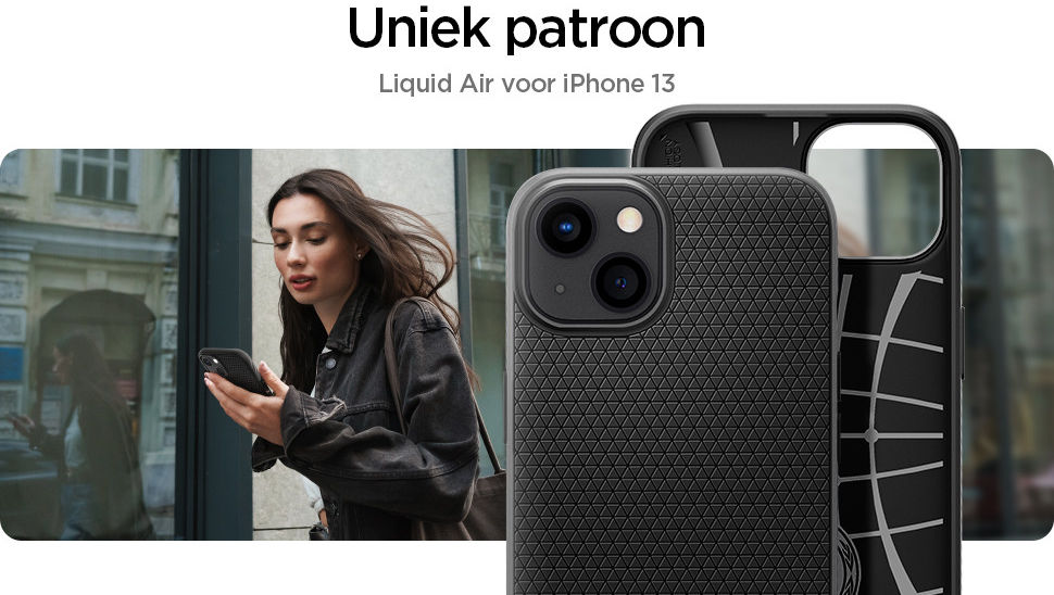 Spigen Liquid Air Apple iPhone 13 Hoesje Flexibele Back Cover Zwart afbeelding 11