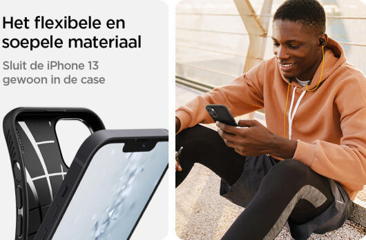 Spigen Liquid Air Apple iPhone 13 Hoesje Flexibele Back Cover Zwart afbeelding 7