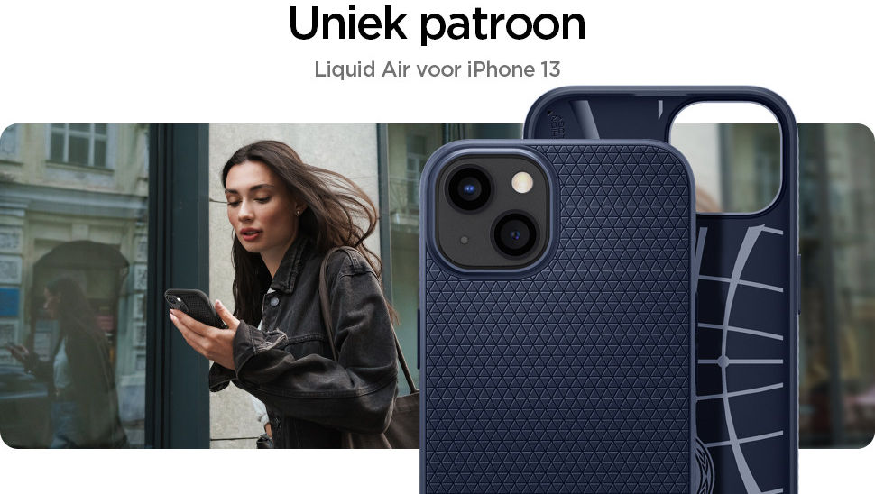 Spigen Liquid Air Apple iPhone 13 Hoesje Flexibele Back Cover Blauw afbeelding 10