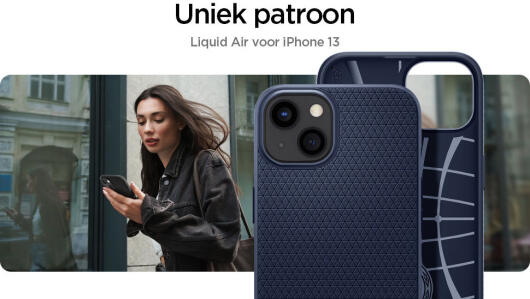 Spigen Liquid Air Apple iPhone 13 Hoesje Flexibele Back Cover Blauw afbeelding 10