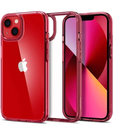 Spigen Ultra Hybrid Apple iPhone 13 Hoesje Back Cover Rood Hoesjes