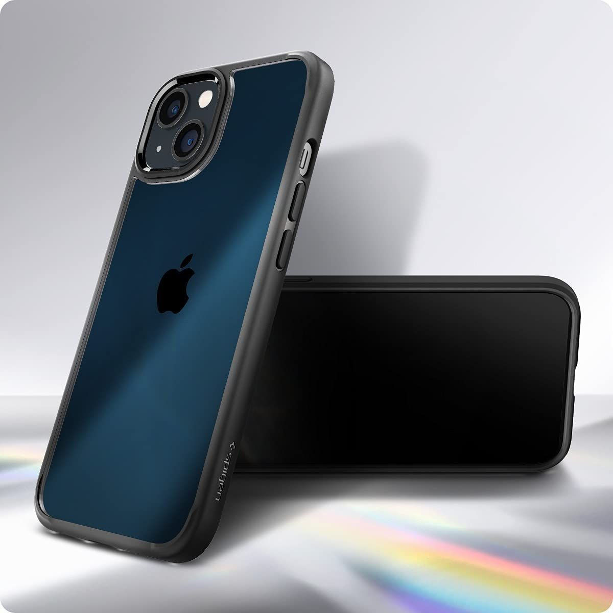 Spigen Crystal Hybrid Apple iPhone 13 Hoesje Transparant Zwart afbeelding 2