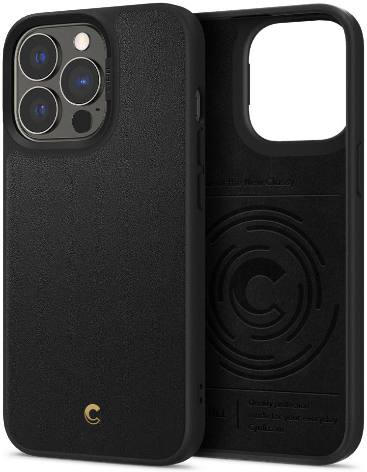 Spigen Cyrill Leather Brick Apple iPhone 13 Pro Hoesje Zwart afbeelding 1