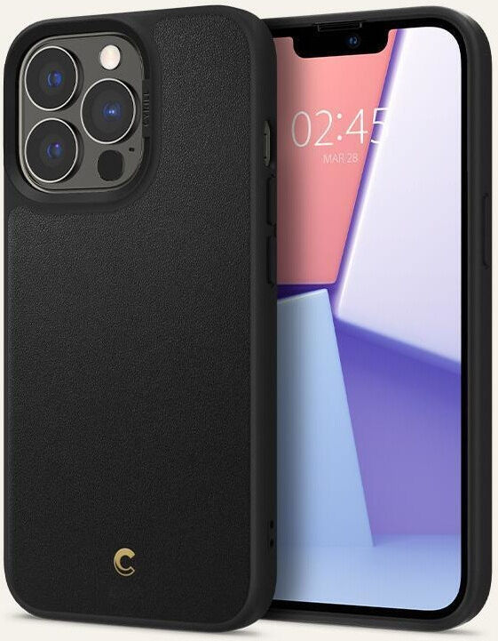 Spigen Cyrill Leather Brick Apple iPhone 13 Pro Hoesje Zwart afbeelding 3