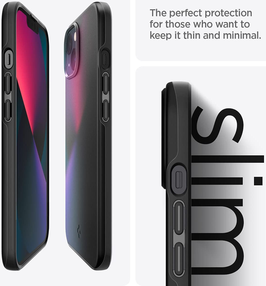 Spigen Thin Fit Apple iPhone 13 Hoesje Ultra Dun Back Cover Zwart afbeelding 6