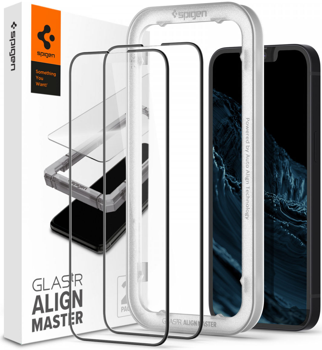 Spigen AlignMaster iPhone 13 Mini Screen Protector Tempered Glass afbeelding 1