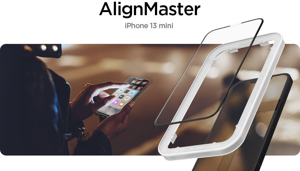 Spigen AlignMaster iPhone 13 Mini Screen Protector Tempered Glass afbeelding 14