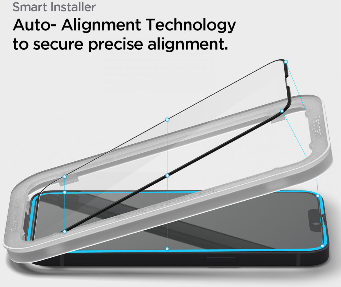 Spigen AlignMaster iPhone 13 Mini Screen Protector Tempered Glass afbeelding 3