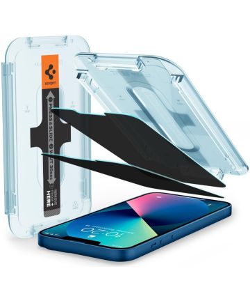 Spigen EZ Fit Glas.tR Apple iPhone 13 Mini Privacy Glass (2-Pack) Screen Protectors