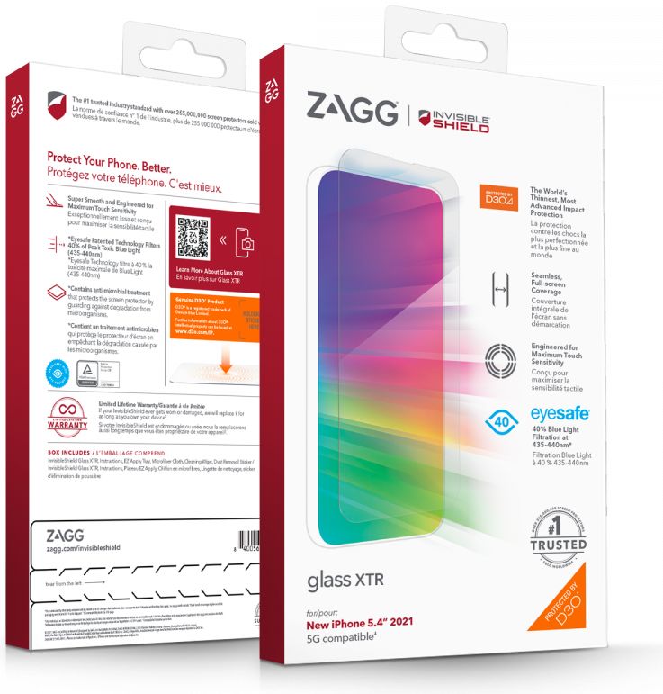 InvisibleShield XTR D3O Apple iPhone 13 Mini Screen Protector afbeelding 14