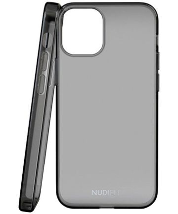 Nudient Glossy Thin Case Apple iPhone 12 Mini Hoesje Transparant Zwart Hoesjes