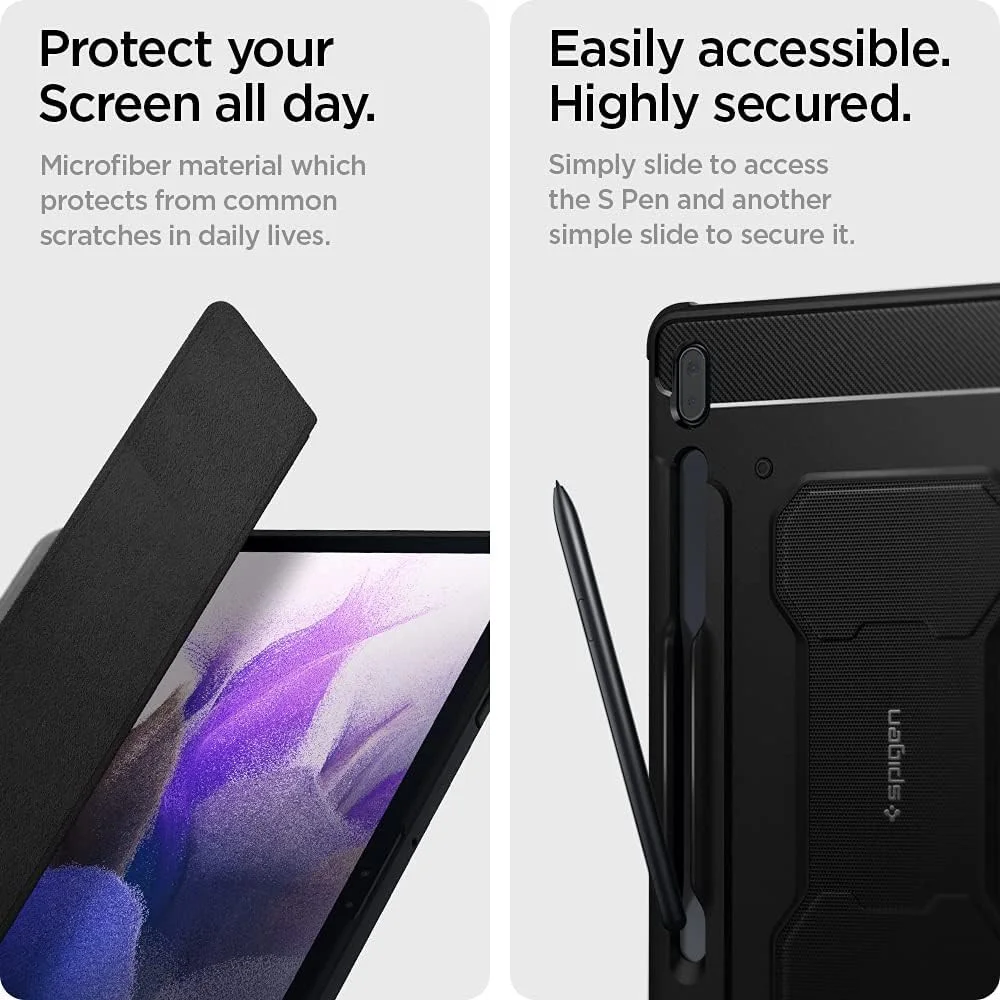 Spigen Rugged Armor Pro Samsung Galaxy Tab S7 FE Hoes Zwart afbeelding 3
