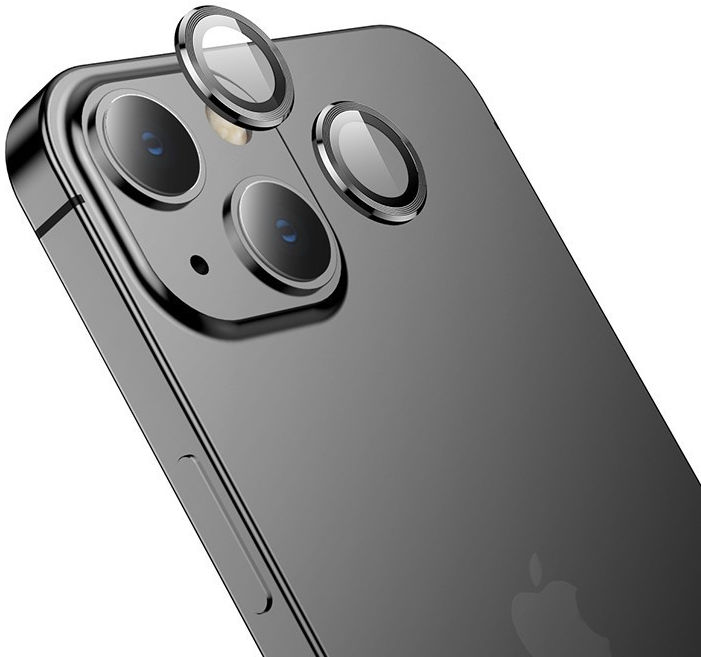 Hoco iPhone 13 / iPhone 13 Mini Camera Protector Tempered Glass Zwart afbeelding 1