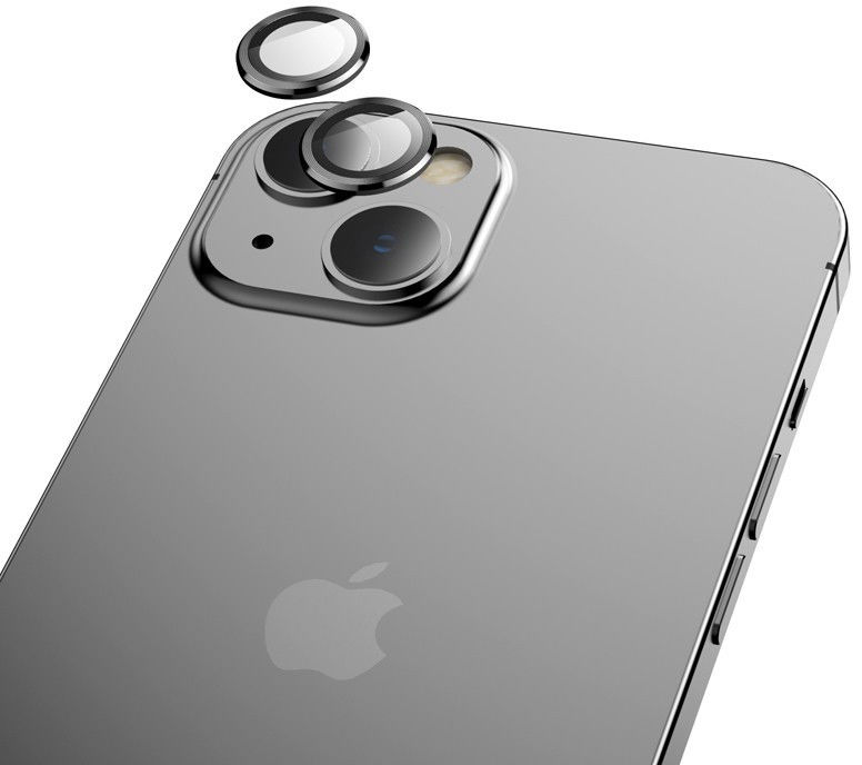 Hoco iPhone 13 / iPhone 13 Mini Camera Protector Tempered Glass Zwart afbeelding 3