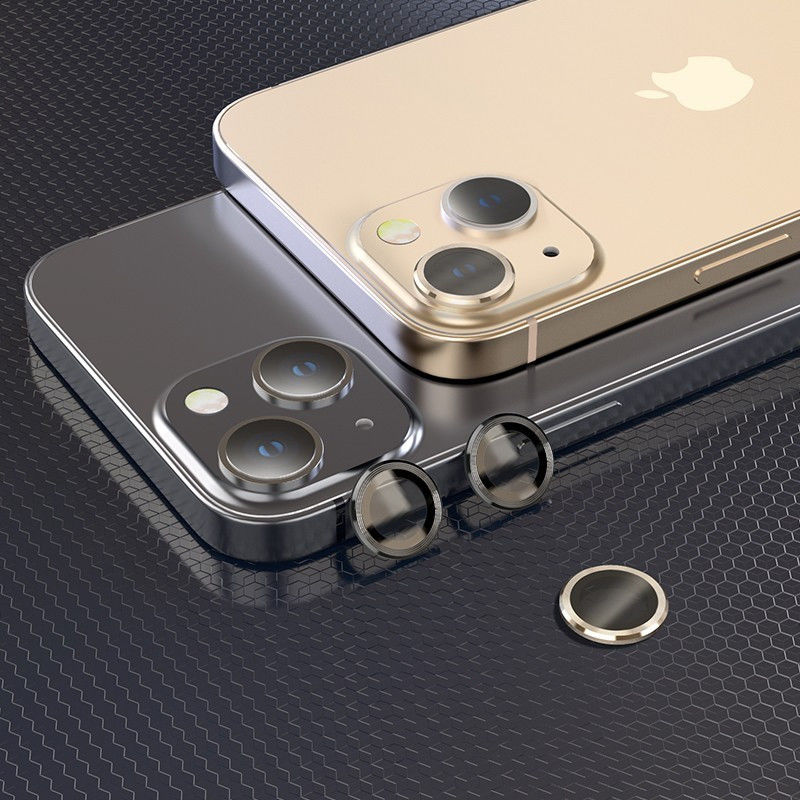 Hoco iPhone 13 / iPhone 13 Mini Camera Protector Tempered Glass Zwart afbeelding 5