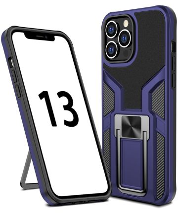 Apple iPhone 13 Pro Max Hoesje Hybride Back Cover Kickstand Navy Hoesjes