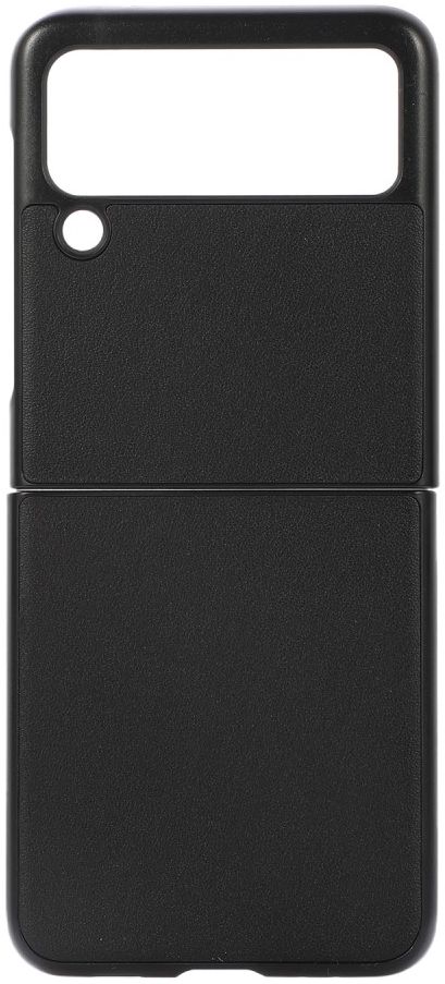 Samsung Galaxy Z Flip 3 Hoesje Back Cover Echt Leer Zwart afbeelding 1