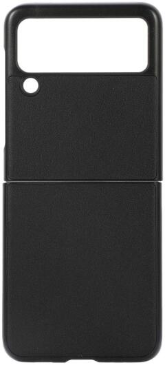 Samsung Galaxy Z Flip 3 Hoesje Back Cover Echt Leer Zwart afbeelding 1
