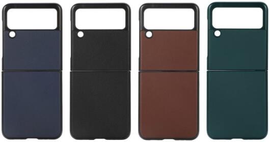 Samsung Galaxy Z Flip 3 Hoesje Back Cover Echt Leer Zwart afbeelding 4