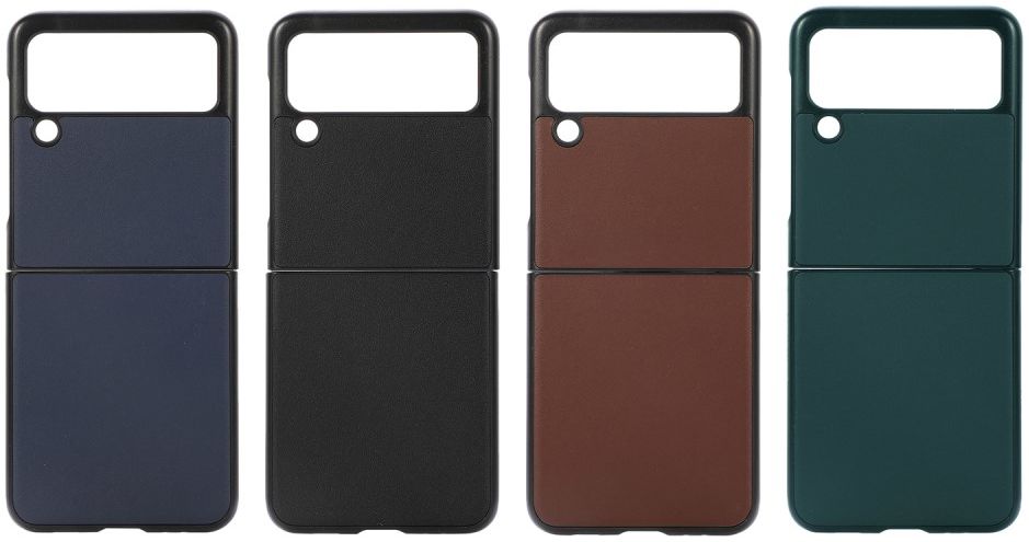 Samsung Galaxy Z Flip 3 Hoesje Back Cover Echt Leer Blauw afbeelding 4