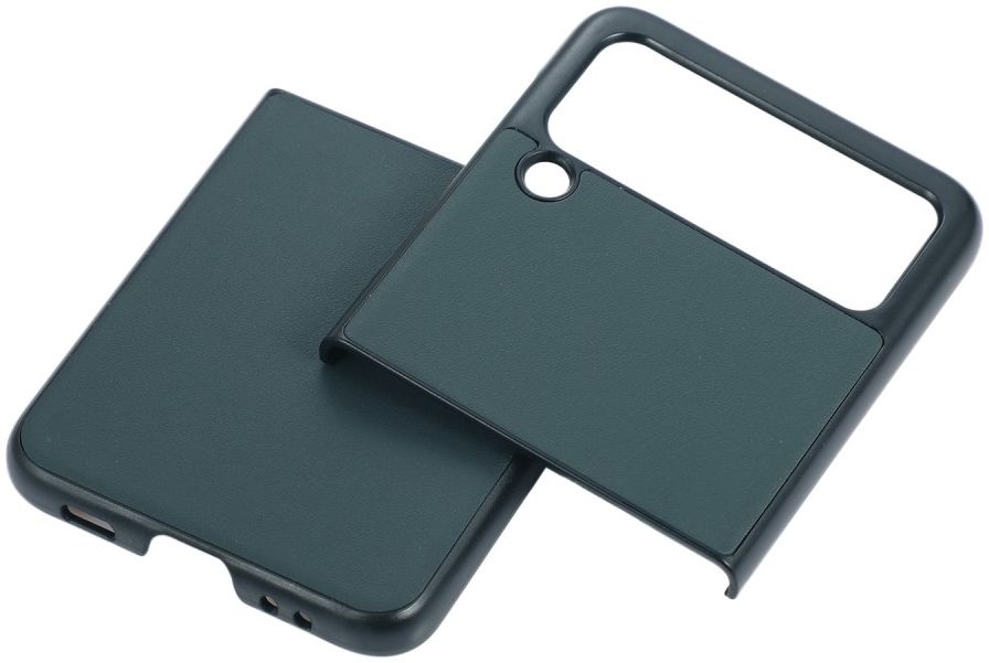 Samsung Galaxy Z Flip 3 Hoesje Back Cover Echt Leer Groen afbeelding 2