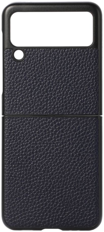 Samsung Galaxy Z Flip Hoesje Litchi Textuur Back Cover Echt Leer Blue afbeelding 1