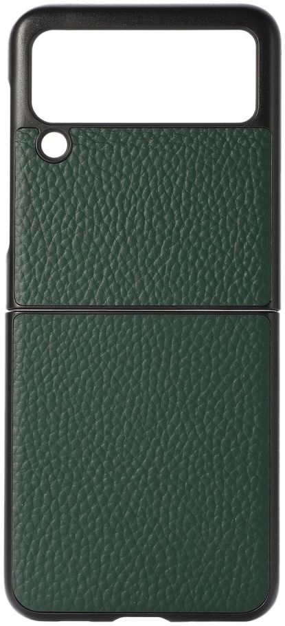 Samsung Galaxy Z Flip Hoesje Litchi Textuur Back Cover Echt Leer Groen afbeelding 1