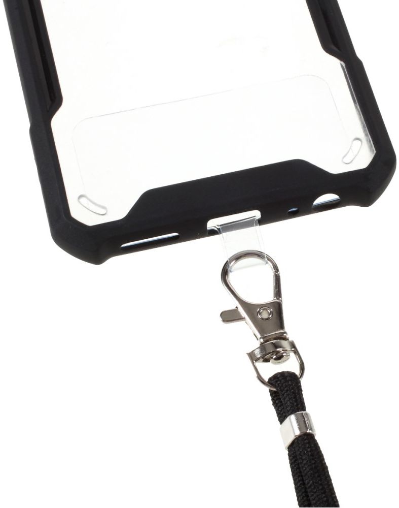 Samsung Galaxy A22 5G Hoesje met Koord Back Cover Keycord Zwart afbeelding 3