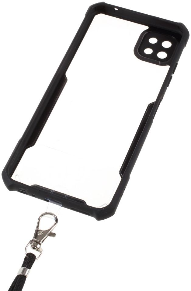 Samsung Galaxy A22 5G Hoesje met Koord Back Cover Keycord Zwart afbeelding 9