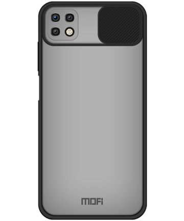 MOFI Samsung Galaxy A22 5G Hoesje Camera Slider Back Cover Zwart Hoesjes