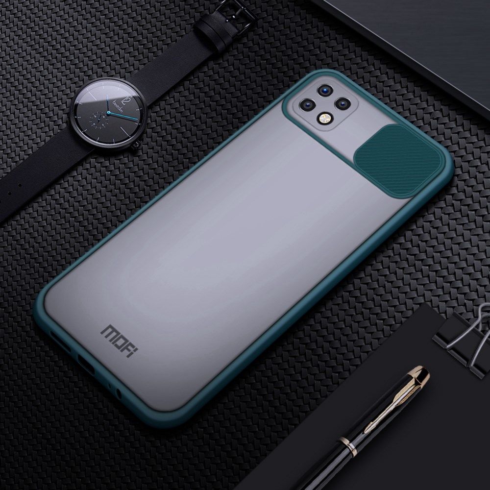MOFI Samsung Galaxy A22 5G Hoesje Camera Slider Back Cover Groen afbeelding 3