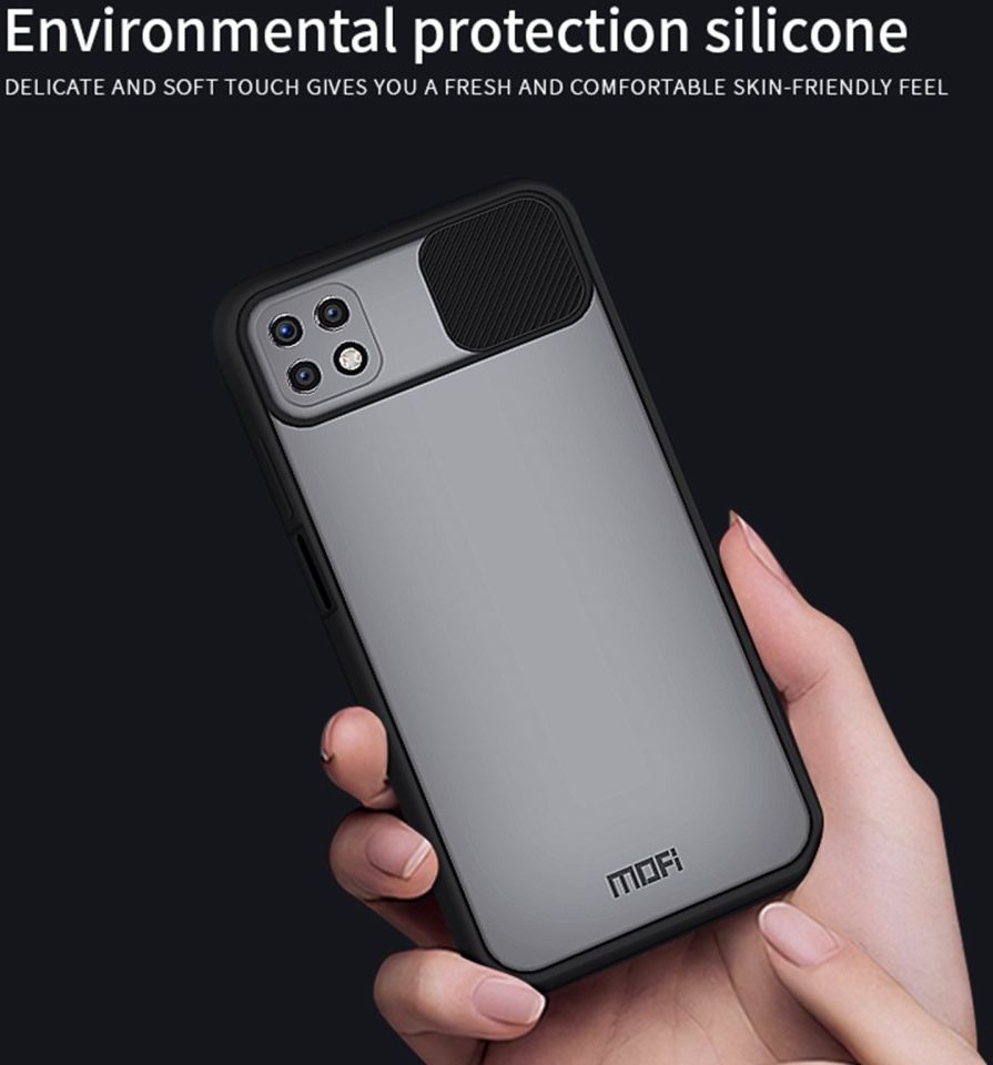 MOFI Samsung Galaxy A22 5G Hoesje Camera Slider Back Cover Groen afbeelding 6