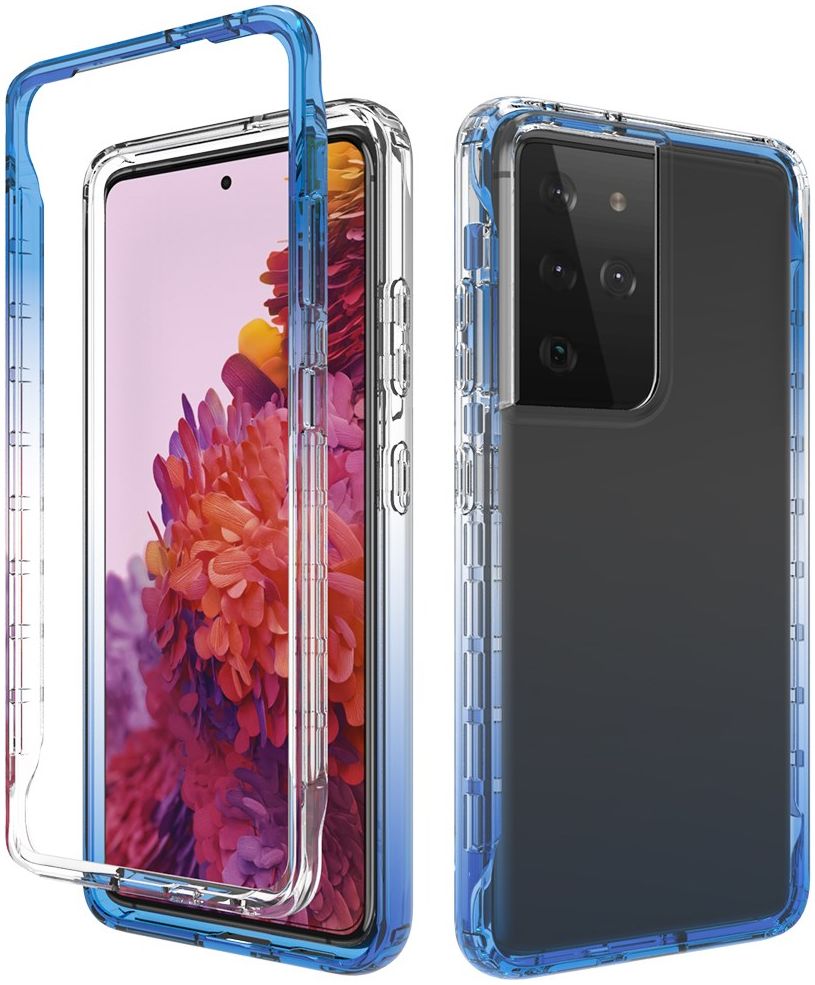 Samsung Galaxy S21 Ultra Hoesje Volledig Schokbestendig Cover Blauw afbeelding 1