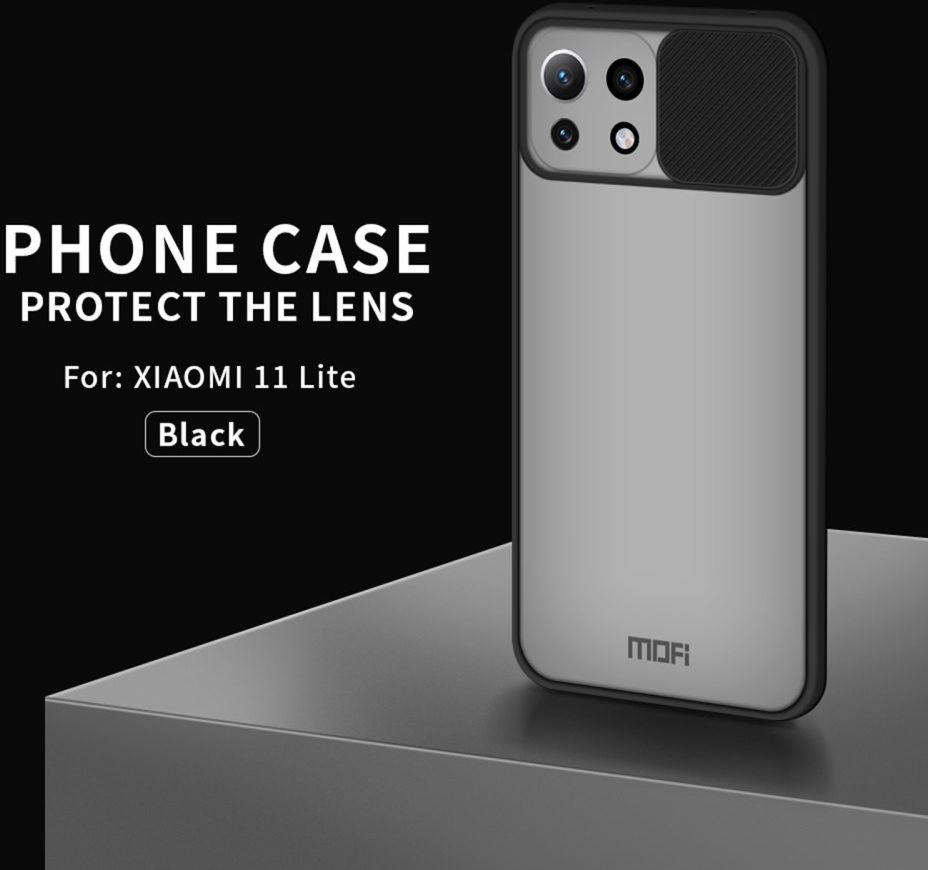 MOFI Xiaomi Mi 11 Lite 4G/5G (NE) Hoesje met Camera Slider Zwart afbeelding 3