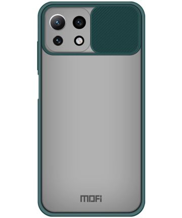 MOFI Xiaomi Mi 11 Lite 4G/5G Hoesje met Camera Slider Back Cover Groen Hoesjes