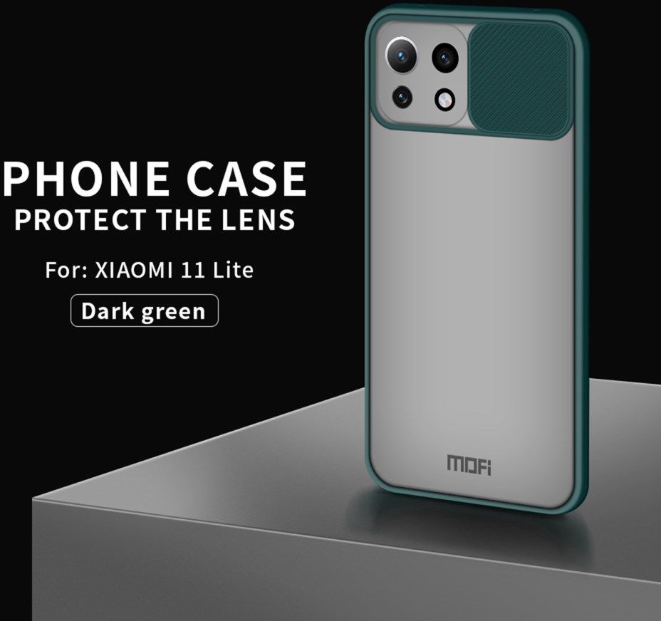 MOFI Xiaomi Mi 11 Lite 4G/5G Hoesje met Camera Slider Back Cover Groen afbeelding 3
