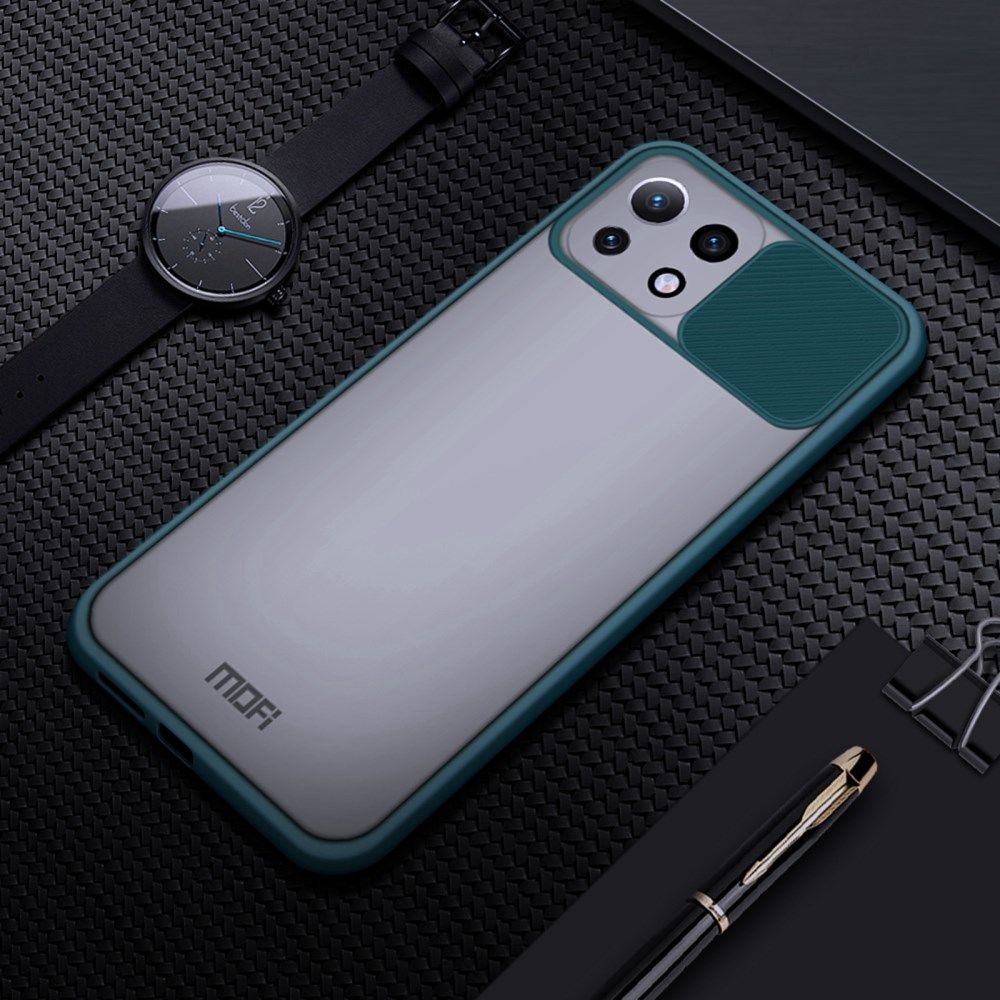 MOFI Xiaomi Mi 11 Lite 4G/5G Hoesje met Camera Slider Back Cover Groen afbeelding 2