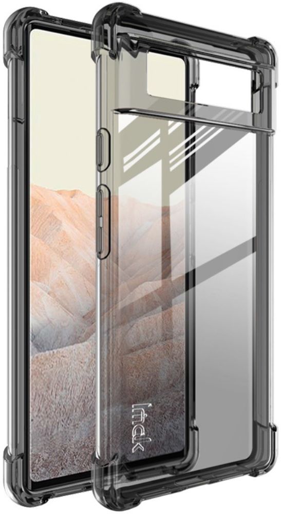 Imak Google Pixel 6 Hoesje Dun TPU met Screen Protector Transparant Zwart afbeelding 1